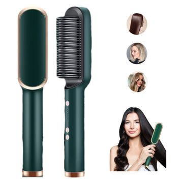 2-in-1 Electric Hair Straightening Brush – Ceramic Heated Hair Styler