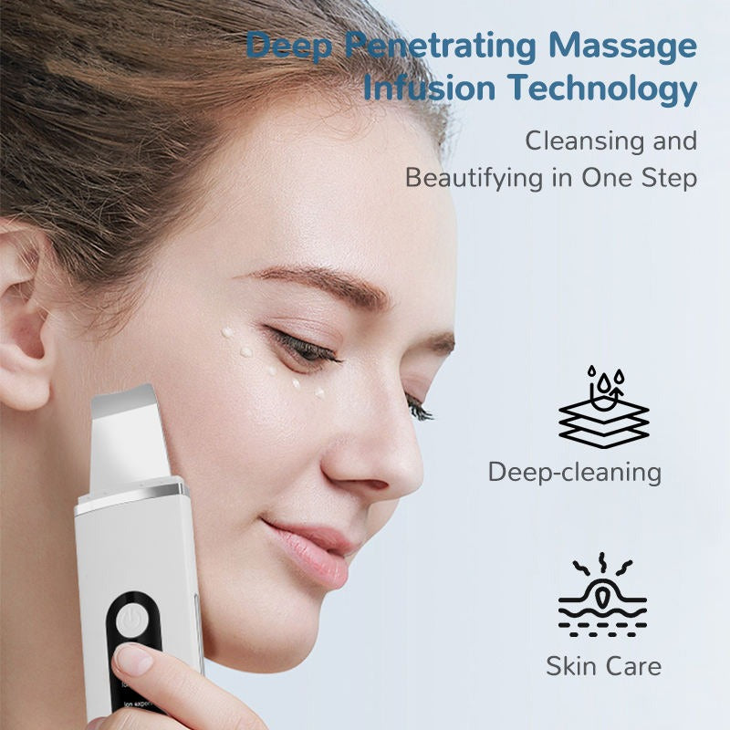Ultrasonic Facial Skin Scrubber HY102 - Deep Pore Cleansing & Blackhead Remover Tool