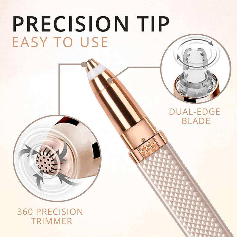 2-in-1 Rechargeable Electric Eyebrow Trimmer & Facial Hair Remover Pen